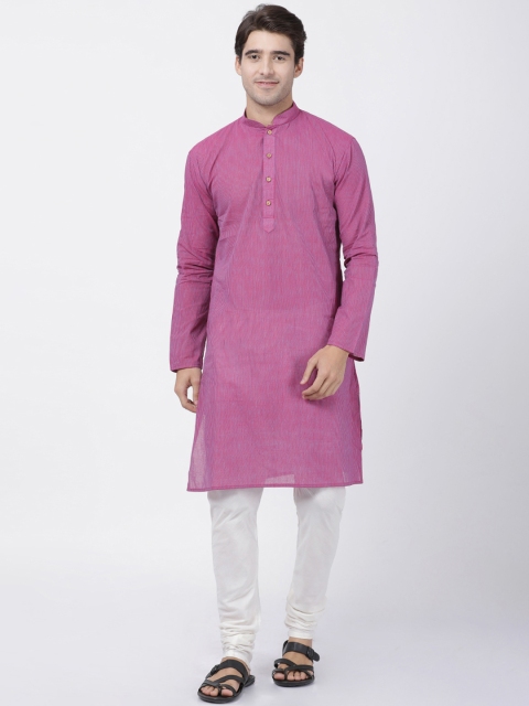 

VASTRAMAY Men Purple Solid Kurta with Pyjamas