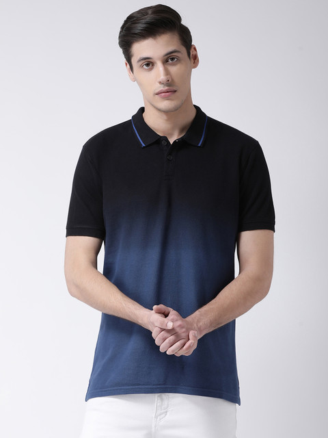 

Club York Men Black & Blue Ombre Polo Collar T-shirt