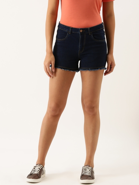 

DressBerry Women Blue Washed Regular Fit Denim Shorts
