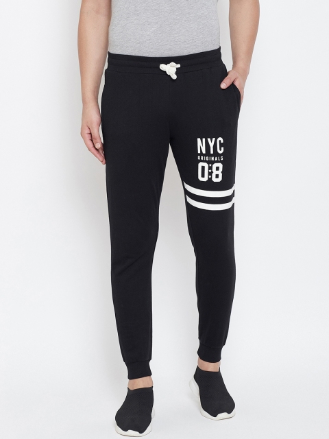 

Austin wood Men Black Printed Slim-Fit Joggers