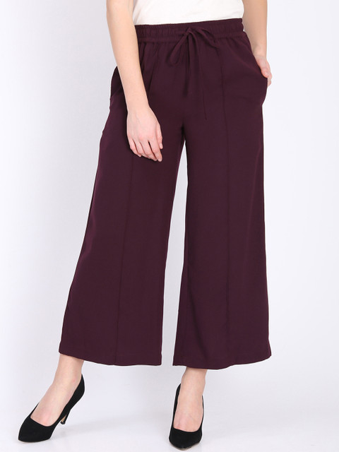 

DODO & MOA Women Maroon Regular Fit Solid Culottes