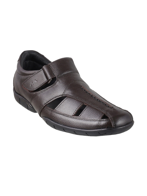 

Metro Men Coffee Brown Leather Shoe-Style Sandals