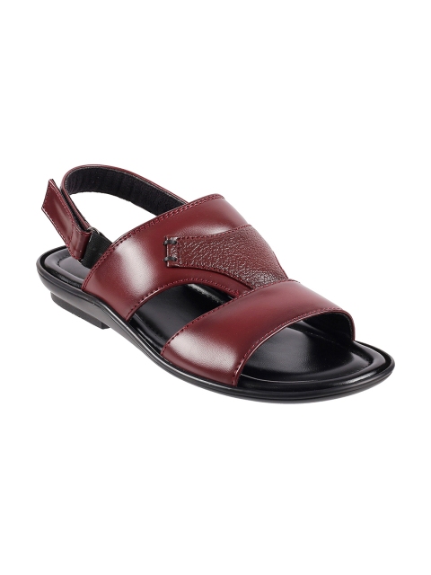 

Metro Men Maroon Leather Comfort Sandals