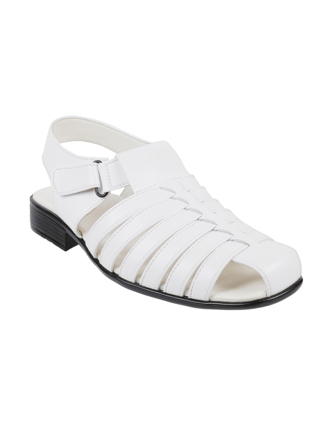 

Metro Men White Leather Fisherman Sandals