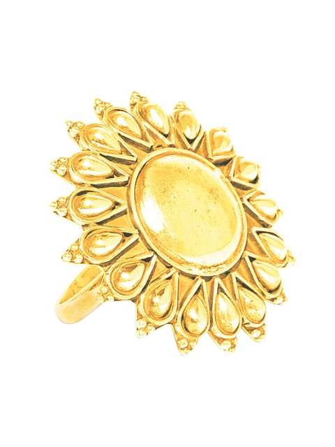 

ahilya Rose Gold-Toned Sterling Silver Ring