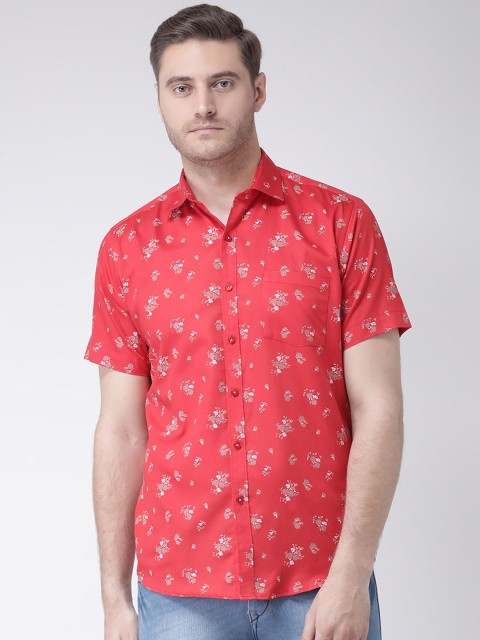 

Zeal Men Coral & Green Regular Fit Printed Casual Shirt