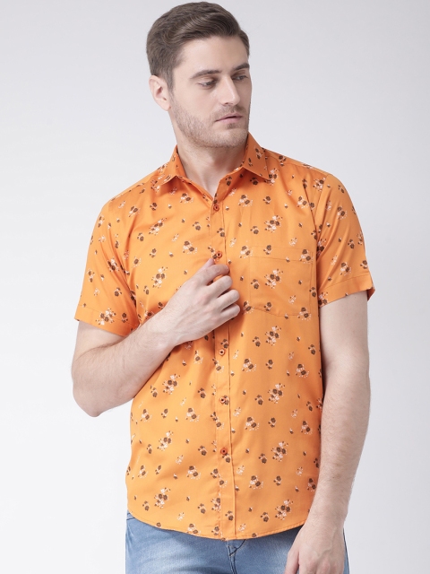 

Zeal Men Orange Standard Regular Fit Floral Print Casual Shirt