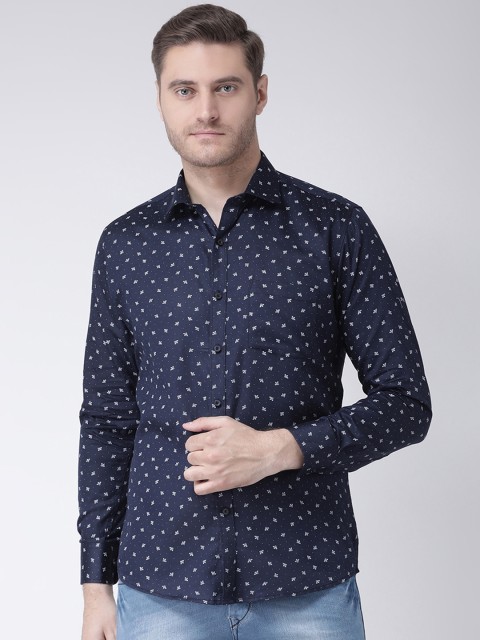 

Zeal Men Navy Blue Standard Regular Fit Printed Casual Shirt