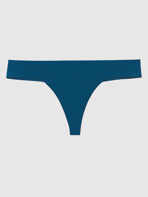 

La Senza Women Blue Solid Ultrasoft Thongs 11125658-10M5