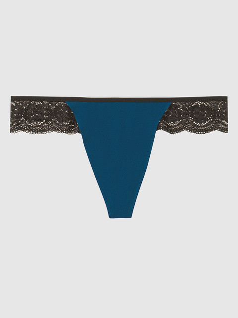 

La Senza Women Blue & Black Lace Thongs 11139257-4BD5
