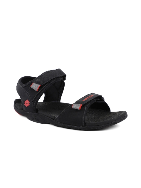 

Lotto Men Black Solid Sports Sandals