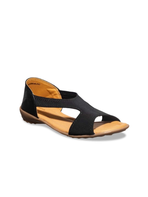 

Khadims Women Black Solid Open Toe Flats