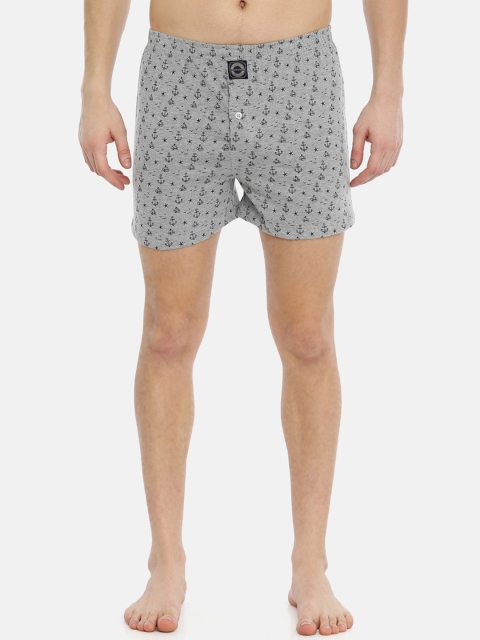

Joven Men Grey Printed Knitted Pure Cotton Boxers JB1K-GM-AN