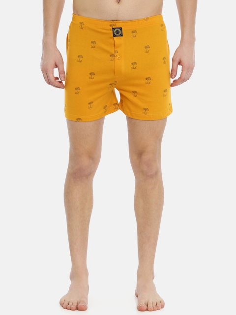 

Joven Men Yellow Printed Knitted Pure Cotton Boxers JB1K-YL-PT