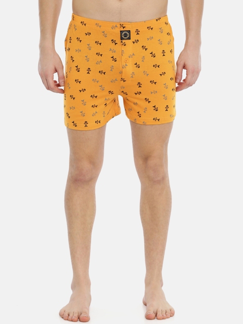 

Joven Men Yellow & Black Printed Knitted Pure Cotton Boxers JB1K-YL-FB
