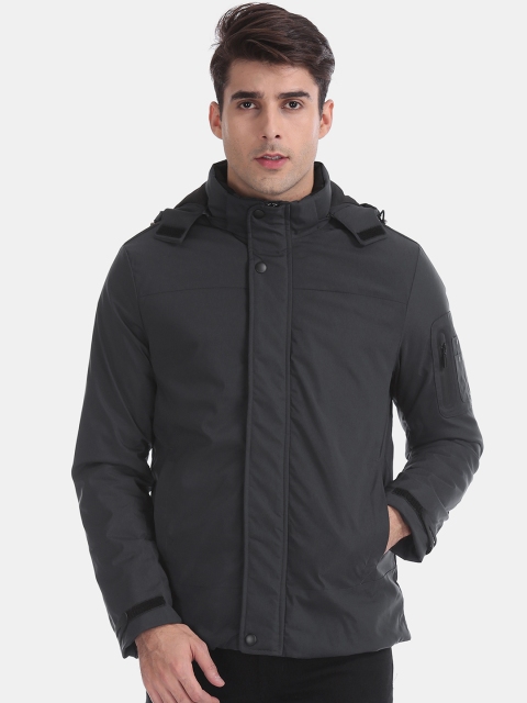 

Arrow Sport Men Charcoal Grey Solid Padded Jacket