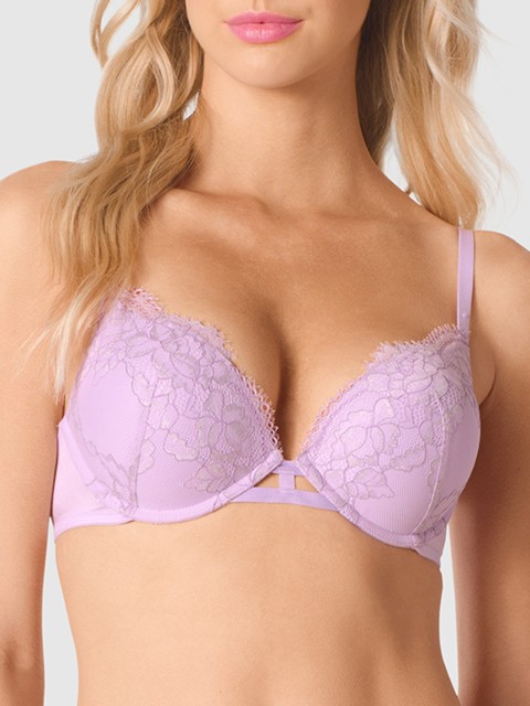 

La Senza Lavender Lace Underwired Heavily Padded Push-Up Bra