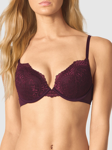

La Senza Purple Lace Underwired Obsession Lightly Padded Plunge Bra 11150369-09WT-