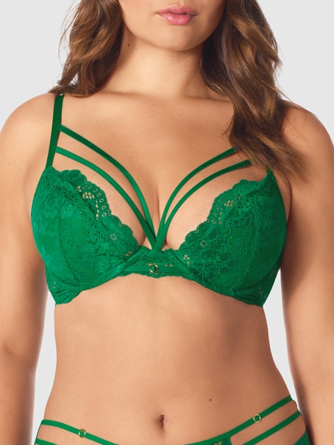 

La Senza Beyond Sexy Green Self Design Underwired Heavily Padded Push-Up Bra 11156857-48K0