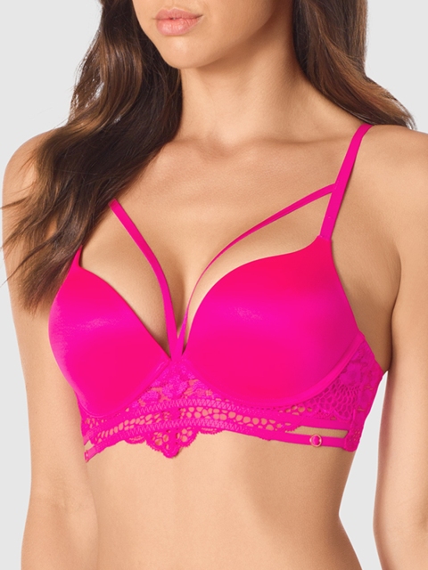 

La Senza Pink Lace Underwired Heavily Padded Push-Up Bra 11157042-38SK