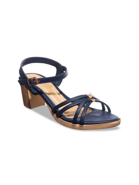 

Khadims Women Navy Blue Solid Block Heels