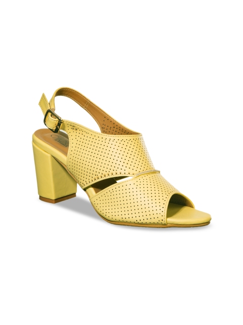 

Khadims Women Yellow Solid Block Heels