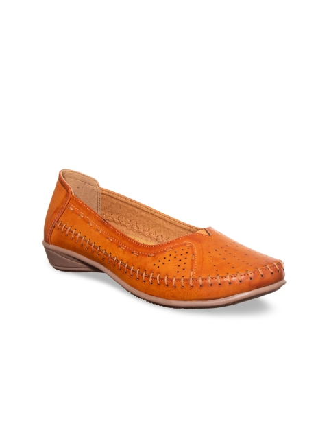 

Khadims Women Tan Textured Ballerinas