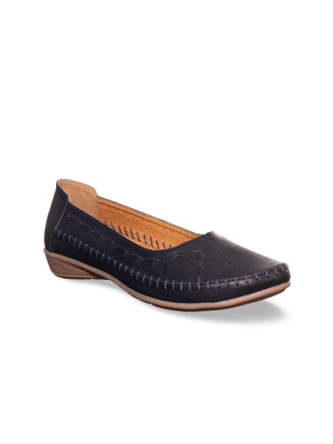 

Khadims Women Navy Blue Solid Ballerinas