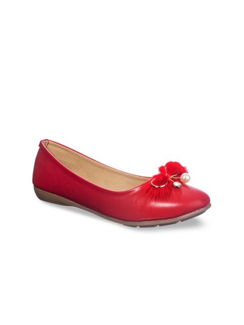 

Khadims Women Red Embellished Ballerinas
