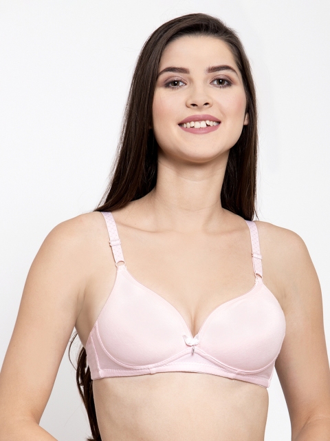 

GRACIT Pink Solid Non-Wired Lightly Padded Push-Up Bra PW2039-10-32B