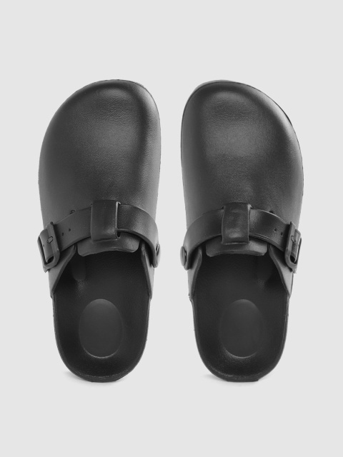 

Roadster Women Black Solid Clogs with Buckle Detail