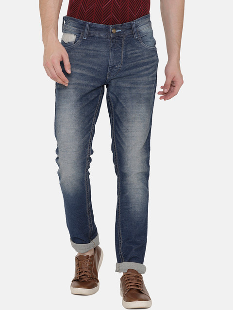 

VUDU Men Blue Tapered Fit Mid-Rise Clean Look Stretchable Jeans