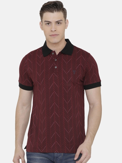 

VUDU Men Maroon Printed Polo Collar T-shirt