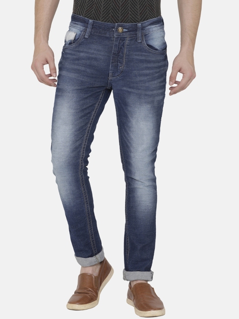 

VUDU Men Navy Blue Tapered Fit Mid-Rise Clean Look Stretchable Jeans