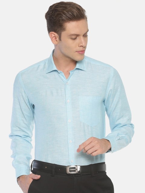 

Linen Club Men Turquoise Blue Regular Fit Solid Formal Shirt