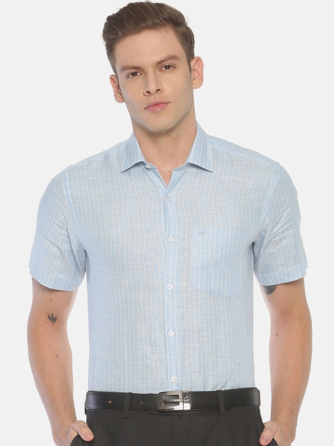 

Linen Club Men Blue Regular Fit Striped Formal Shirt