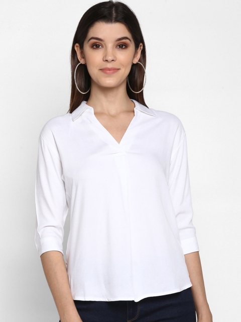 

Mode by Red Tape Women White Solid Top