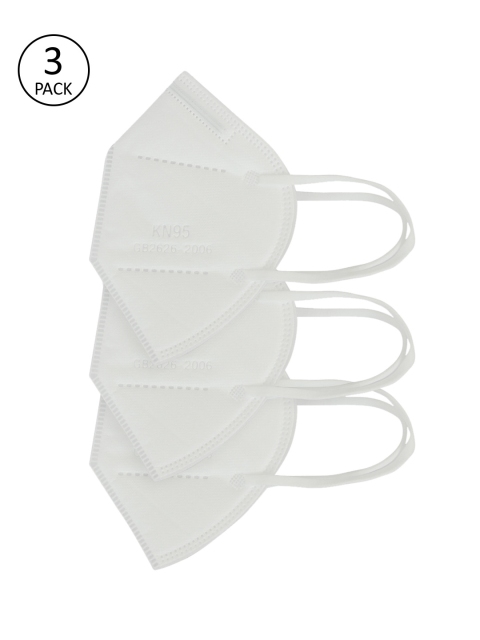 

House Of Accessories Unisex Pack of 3 White KN95 Outdoor Masks