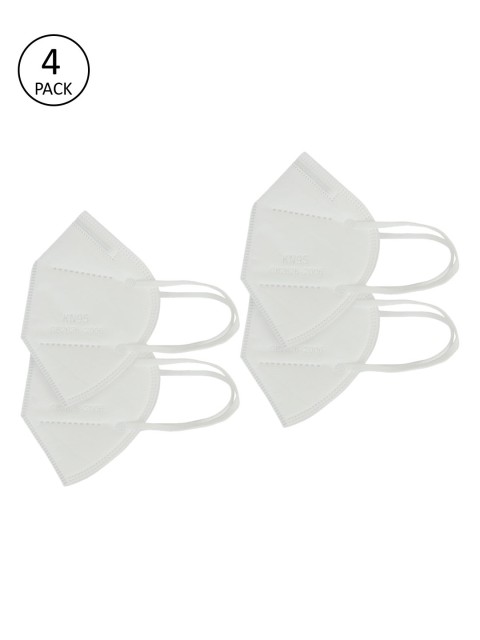 

House Of Accessories Unisex Pack of 4 White KN 95 Outdoor Masks