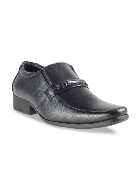 

Khadims Men Black Solid Semi-Formal Slip-Ons