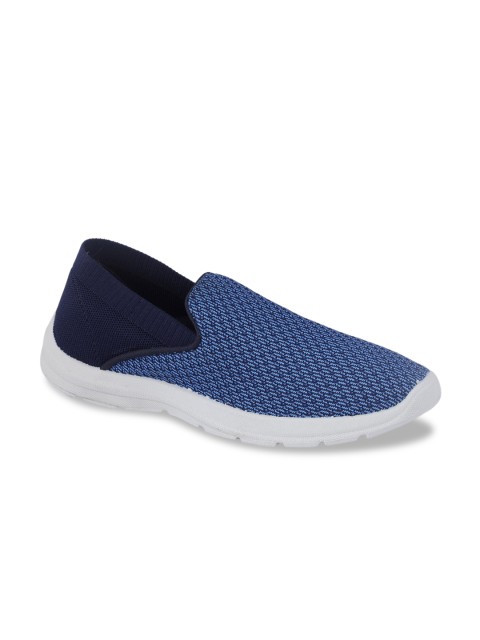

Khadims Men Blue Woven Design Slip-On Sneakers