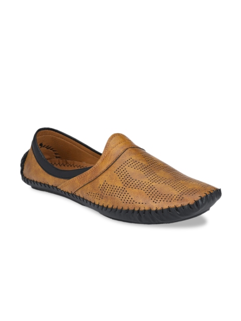 

Walkstyle By El Paso Men Camel Brown Perforated Driving Shoes