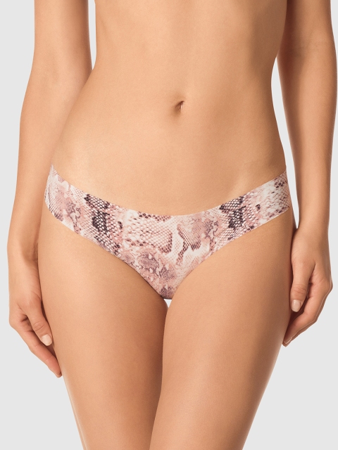 

La Senza Women Beige & Brown Printed Sexy No Show Thongs 11148901-4JM6