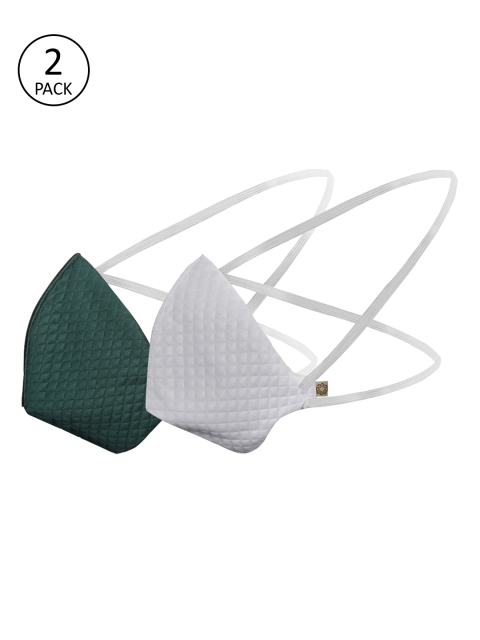 

VASTRAMAY Unisex 2 Pcs 3-Ply Anti-Pollution Reusable Outdoor Masks, Green