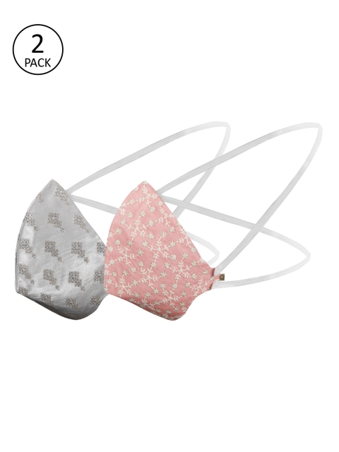 

VASTRAMAY Unisex Pack Of 2 3-Ply Reusable Outdoor Head Band Cloth Masks, Pink