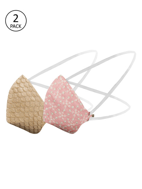

VASTRAMAY Unisex 2 Pcs Reusable 3-Ply Outdoor Head Band Cloth Masks, Pink