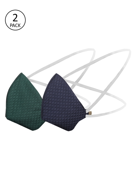 

VASTRAMAY Unisex Pack Of 2 3-Ply Reusable Outdoor Head Band Cloth Masks, Green