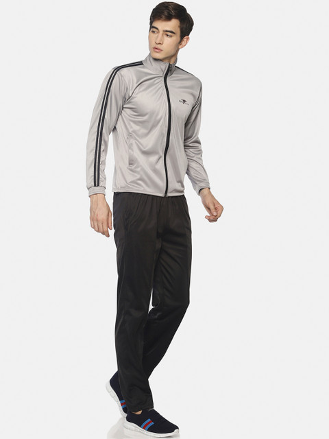 

HPS Sports Men Grey & Black Solid Track Suit