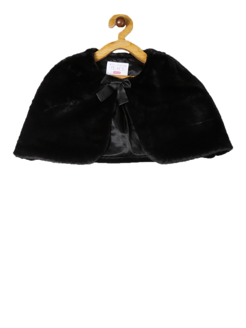 

The Childrens Place Girls Black Solid Open Front Shrug