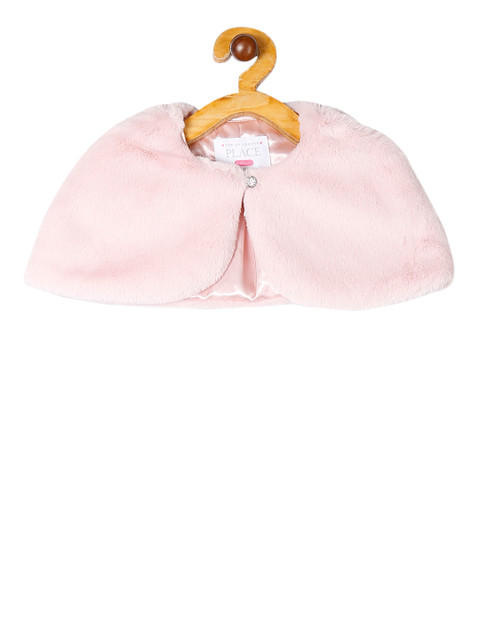 

The Childrens Place Girls Pink Solid Open Front Shrug